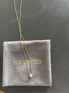 Zoe Chicco 14K Gold floating Solitaire Pendant Necklace - Gold